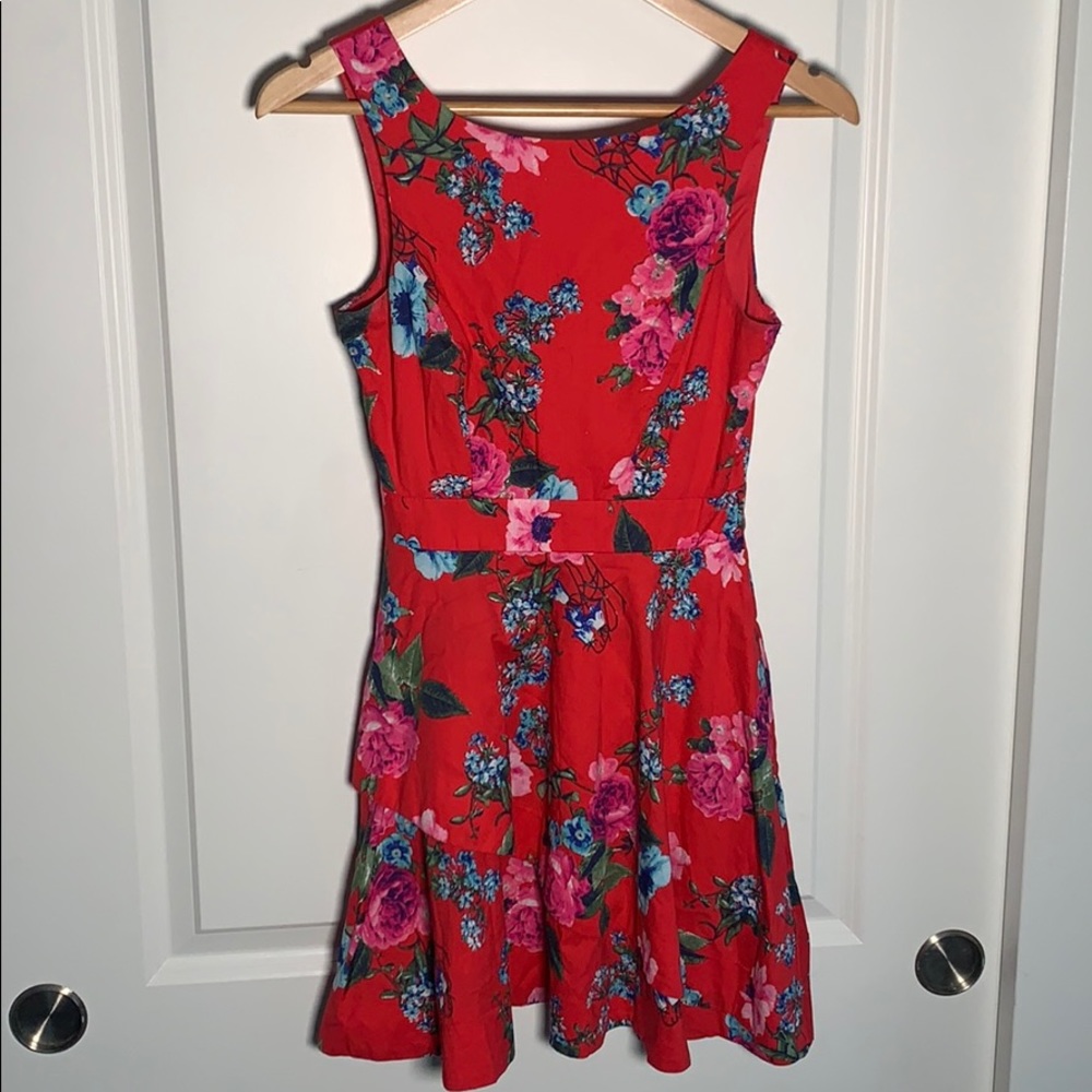 Speechless Red Floral Dress